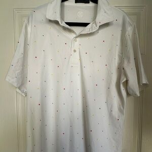 G/Fore White Polo with colorful stars